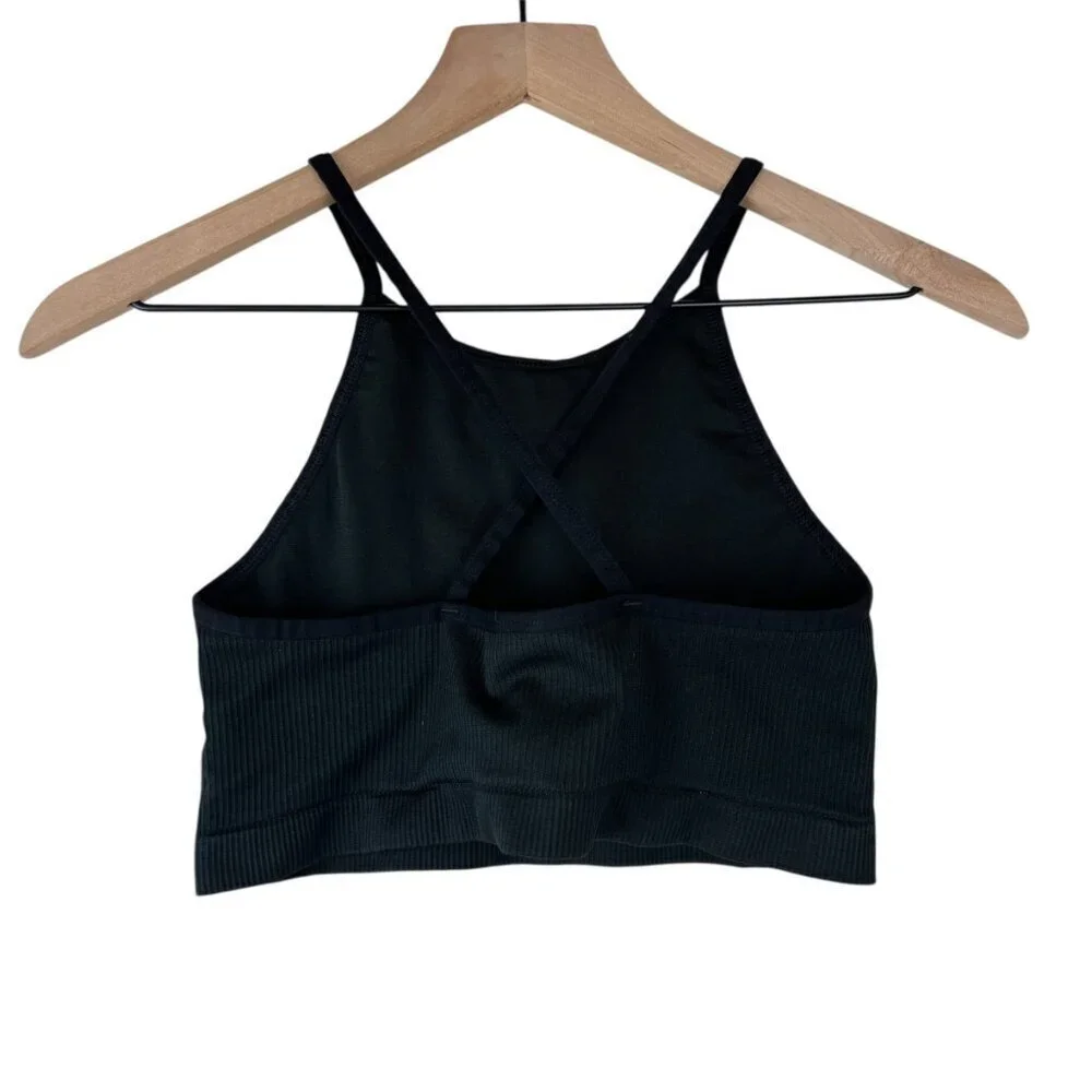 Nike Black Indy Seamless Ribbed Light Support Non Padded Sports Bra